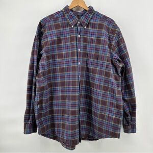 Ralph Lauren Plaid Shirt Mens 1XB Blue Pony Button Down Big Classic Preppy